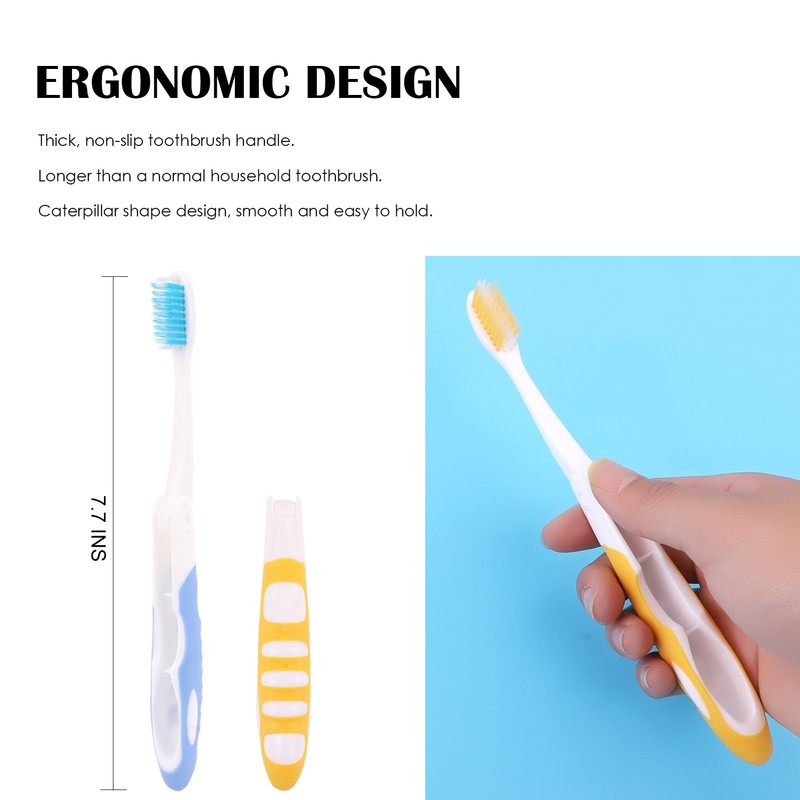 EasyHonor Folding Toothbrush - Soft Potable Travel Size, Individually Wrapped