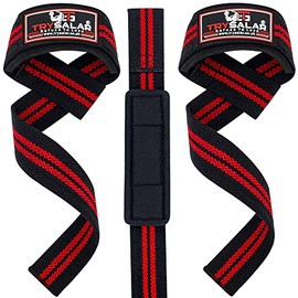 TrySalar Weight Lifting Straps Heavy Duty Cotton 5mm Neoprene Padded Gym Wrist Support Maximum Grip Weight Lifting Deadlift Powerlifting Fitness Workout Men Women