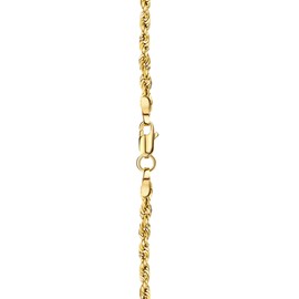 PORI JEWELERS 10K Yellow Gold 2MM Diamond Cut Rope Chain Necklace Unisex Sizes 16"-30" - (Yellow 2MM, 16")