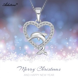 Aihitero - Collar con colgante de delfín para siempre, joyería de moda para mujeres y niñas, su cumpleaños aniversario de Navidad, regalos para novia, hermana, hija, esposa, nana, mamá