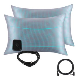 FormiPow 2 Pack Grounding Pillowcases Queen Size, 95% Organic Cotton + 5% Silver Fiber, Earth Connected for Better Sleep & Stress Relief, Includes Grounding Cord (Gray)