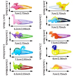 10 Pairs Dinosaur Hairpins, Cute Hair Alligator Clips Metal Side Bang Hair Clips Lovely Animal Hair Snap Barrettes Girl Hair Accessories