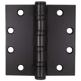 Stone Harbor Hardware Heavy-Duty Commercial Grade Ball Bearing Hinge, 4-1/2 Inches, Square Corner, .180 Gauge, Matte Black