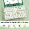 Keadic White Nylon Countersunk Machine Screws, Flat Head Machine Screws