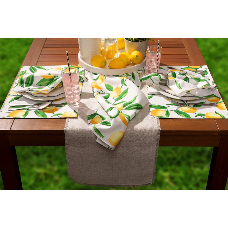 DII Lemon Bliss - Mesa para Exteriores, colección Resistente a