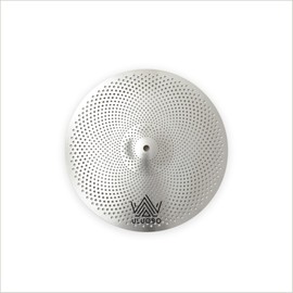 ULUOBO 12 inch Splash Cymbal, Low Volume Small Quiet Silent Cymbal for Pratice (Silver)