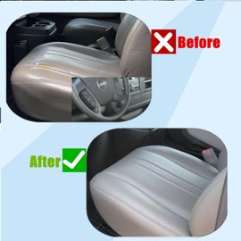 NLQR Front Driver or Passenger Side Bottom Replacement Leather Seat Cover Compatible with Chevy Express GMC Savana 1500 2500 3500 Van 2003 2004 2005 2006 2007 2008 2009 2010 2011 2012 2013 2014 Gray