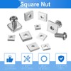 sourcing map 100Pcs M3x8mmx2mm Square Nuts, Carbon Steel Zinc Plated