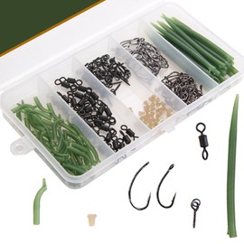 Carp Fishing Rigs Terminal Tackle Safety Fishing Clips Quick Change Swivel Anti-Tangle Sleeve Tail Rubber Carp Fishing Accessories Kit