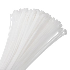 MECCANIXITY 250pcs 14 Inch 49 Lbs Cable Zip Ties Self-Locking Long Nylon Cable Tie Wraps 3/16" for Cord Management, White