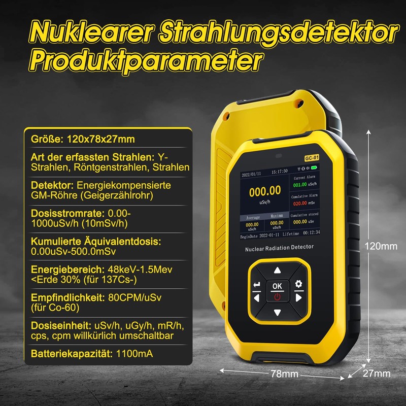 Geiger Counter Radioactivity, Emf Meters, Radioactivity Meter, Detect X-ray, Y