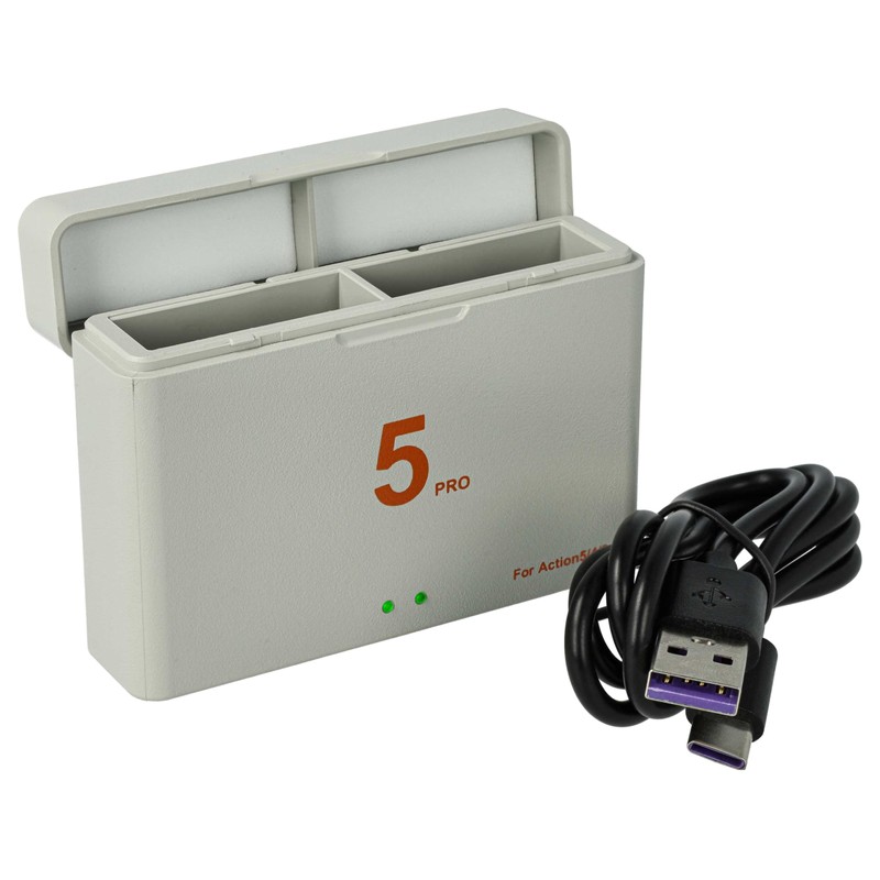 vhbw Ladezubehör-Set Ersatz für DJI JH-ACT5 für Kamera - 2X