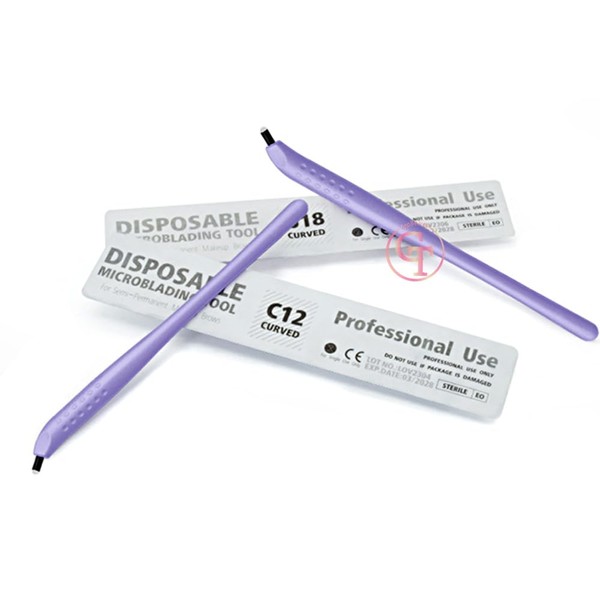 TgoBeauty 3pcs Purple Disposable Microblading Manual Pens Sterilized Eyebrow Microblading