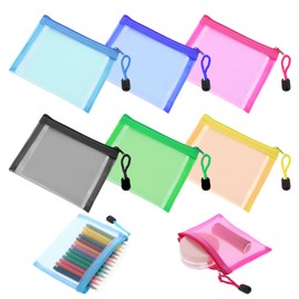 6 Pieces Mini Zipper Mesh Bags 5 x 4 Inch Nylon Mesh Zipper Cosmetic Bags Beauty Makeup Lipstick Cosmetic Accessories Organizer Mesh Makeup Pouches Travel Organizer Case Travel Toiletry Bag (6 Colors)