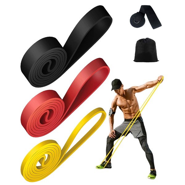 Rantizon Resistance Bands long resistance band [Set of 3] for Men Women with 3 Different Resistance Levels Gym Bands Resistance for Exercise Training Yoga Fitness Band for Chest Expanding Arm Leg