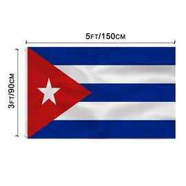 Cuba Flag Cuban Flag 3x5FT -(90x150cm) Decoration Indoor/Outdoor Quality Polyester with Vivid Color and Brass Grommets Decorations