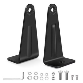 Audak LED Light Bar Side Mounting Brackets Kit Universal Stainless Steel Black Powder Coating Side Mount for Double Row Straight or Curved LED Light Bar (Pack of 2)