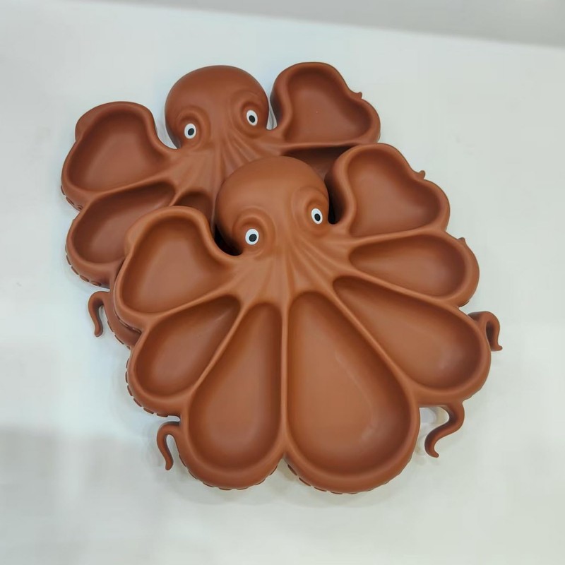 Silicone Octopus Charcuterie Platter, Snack Fruit Separate Platter, Delicatessen Dim