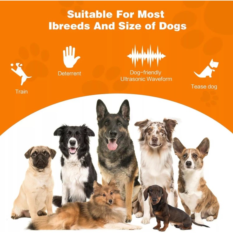 LINKPAL 3-in-1 Rechargable Ultrasonic Training Tool for Dogs Dog Bark