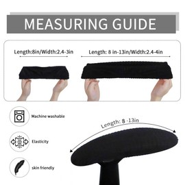 FORCHEER Office Chair Armrest Covers Stretchable Water Resistant Jacquard Elastic Band Short Computer Chair Arm Covers for Desk Chairs 8-13inch Washable 2 Pieces-Black
