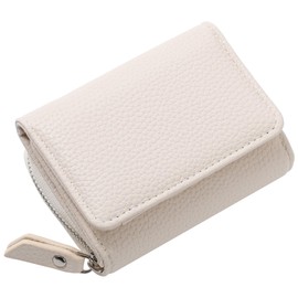 RRANCharltu Women's Small Leather Purse with Zip Coin Compartment Card Slots, White, Classic