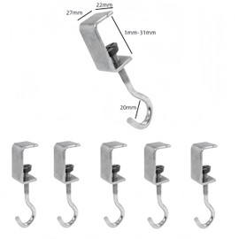 Ai-OUMLEEF Desk Mount Bag Holder Hook,8 Pcs Desk Mount Hook and Schoolbag Holder Hook Clamps,Clamp-On Under Desk Hooks,for Table Desk Closet Door Cabinets