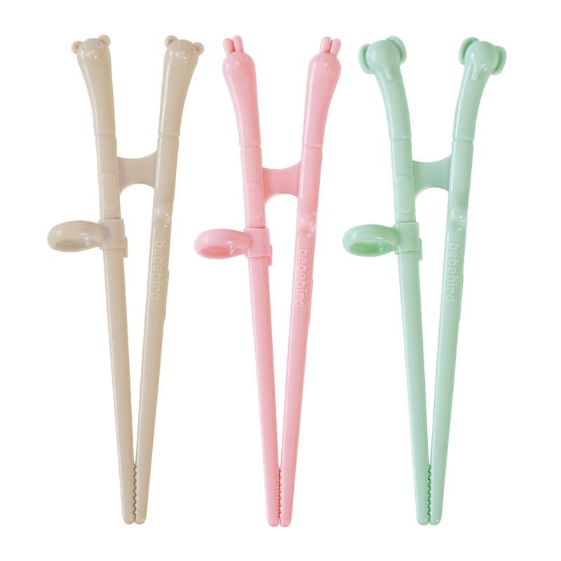 EDISONmama(エジソンママ) Bebebird Good at Chopsticks (Beige), Bear, Right-Handed, Training Chopsticks
