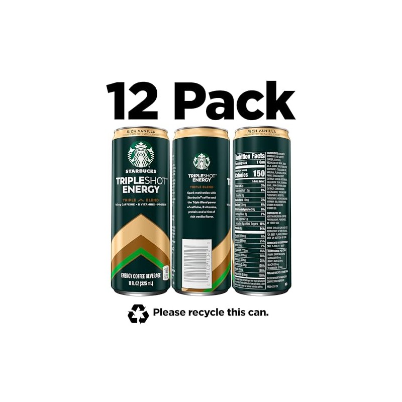 Starbucks Tripleshot Coffee Energy Drink, Rich Vanilla, 11 fl oz