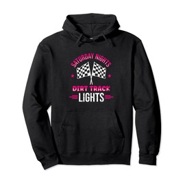 Womens Saturday Night Dirt Track Lights - Dirt Track Racing Pullover Hoodie