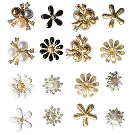 Mililanyo 80 Pieces Rhinestone Buttons Embellishments Buttons Faux Pearl Buttons Flat Back Flower Rhinestone Buttons for Jewelry Making Wedding Party Home Decoration DIY Craft Hair Accessory