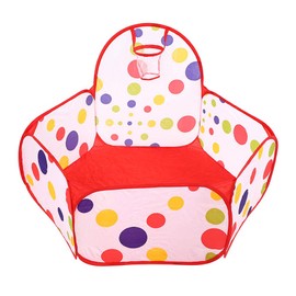 Baby Ball Pit Play Tent, Pop Up Play Tent for Toddlers Children Baby Kids, Ball Pool Fence with Basketball Hoop, Toys Gifts for Girls Boys, Balls Not Included, Pink Polka Dots(120CM)