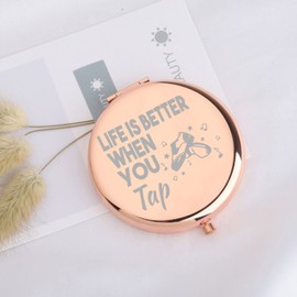 UJIMS Life is Better When You Tap Dance Step Dancers Gift Ballet Instructor Makeup Mirror Tap Dance Teacher Appreciation Gift (Tap Dance Mirror)