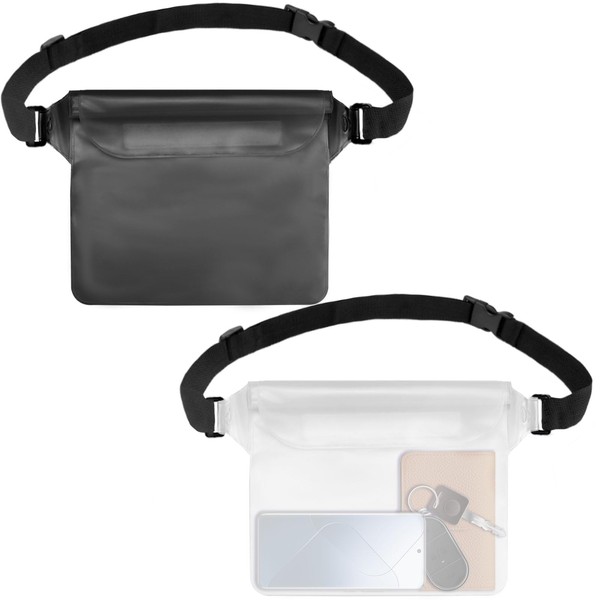 Modixun 2Pcs Waterproof Bag, Waterproof Fanny Pack with Waist Strap,
