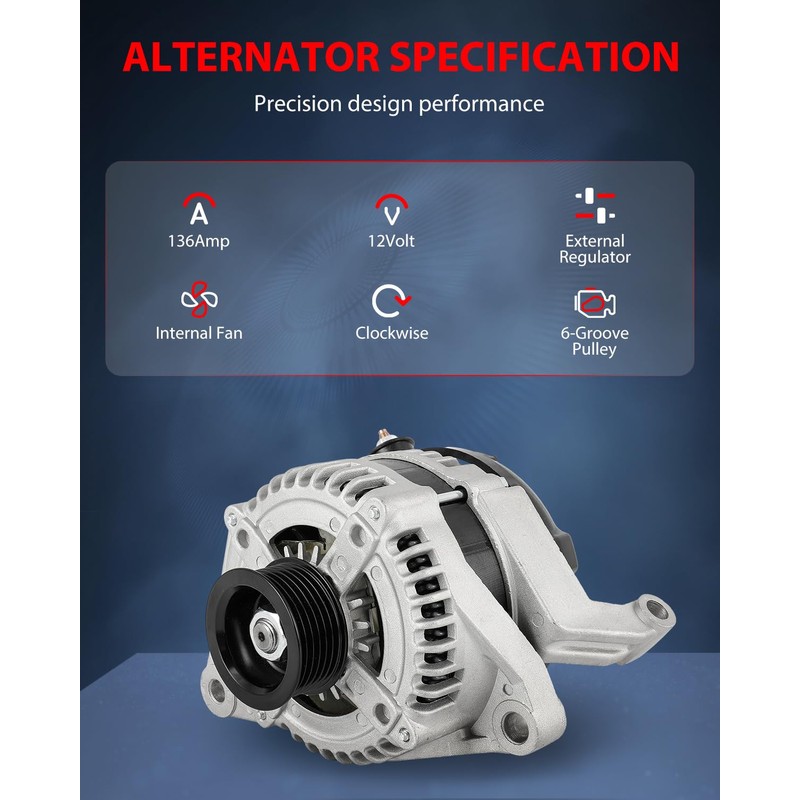 cciyu Alternator fit for Dodge for Dakota Laramie 3.7L 2009-2010,11276
