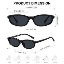 CHAOSELF Retro 90s-Inspired Sunglasses for Women Men Classic Vintage Sunglasses Womens Lightweight Trendy Shades with Narrow rectangular Lenses and a Slim acetate Frame UV400 Protection Lens