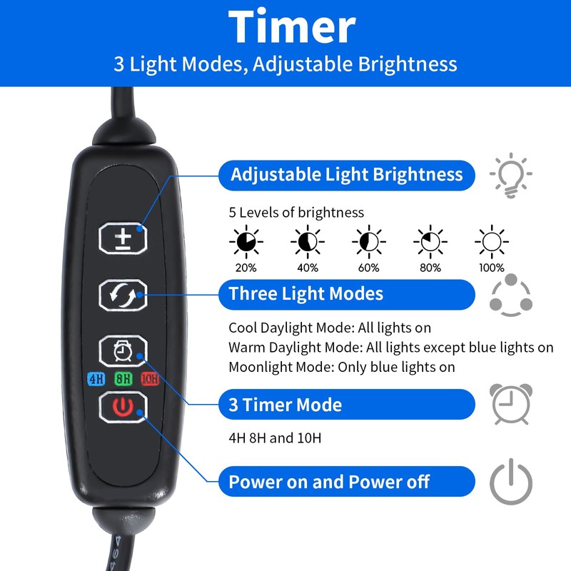 AQUANEAT LED Aquarium Light 48 to 54 Inch with Timer,
