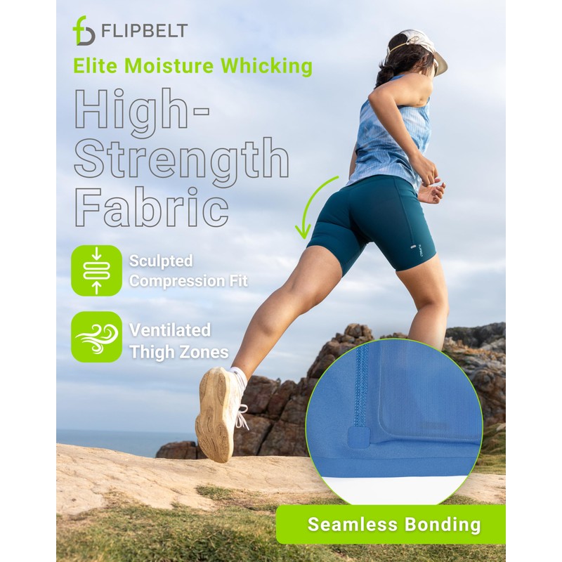 FlipBelt Women's Comp Shorts 3.0 5 Inch - Element Blue