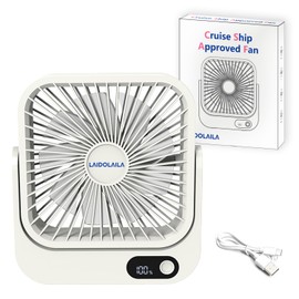 LAIDOLAILA 2025 Cruise Ship Approved Fan, Magnetically Hangs From Stateroom Ceilings And Walls Usb Rechargeable Cruise Ship Essentials Carnival Packing List For Cabin Items Must Have(White&LED)