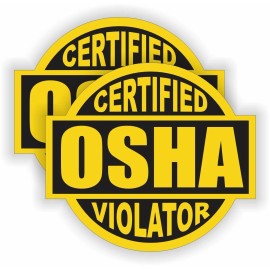 Unbranded/Generic pair - OSHA VIOLATOR Funny Vinyl Hard Hat Safety Helmet Stickers Decals Yellow