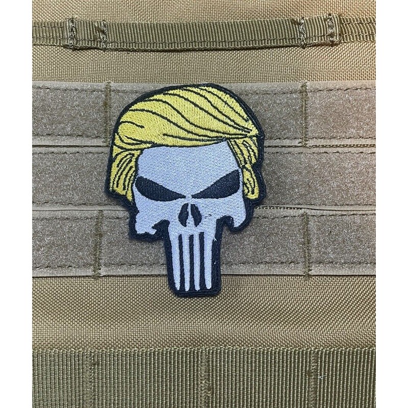 NWT Trump Punisher White Skull USA Tactical Morale Patch Hook