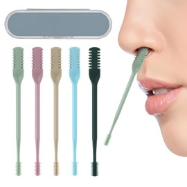 5 Pcs 2 en 1 Rasuradora de Nariz,Cortador de Pelo Nasal,con Cuchilla de Doble Filo,360° Giratorio,Portátil y Lavable a Mano,Depiladora de Nariz,Unisex