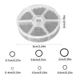 970 Pcs Open Jump Rings for Jewellery Making, Necklace Split Rings, Key Ring Chain Accessorie, Metal Round Ring Connectors, Jewelry Findings Kit with Plastic Box for DIY, 4mm to 10mm (Black)