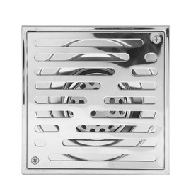 Less Steel, Square, Odour-Resistant, Bathroom Floor Drain, Waste Gate, Shower Draining Board, Large Calibre (150 x 150 mm (Large Diameter Model))