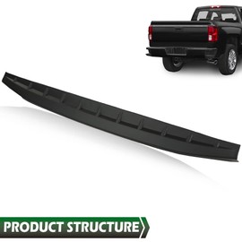 GRAND ORANGE Tailgate Rear Wing Spoiler Compatible with Chevy Silverado 1500 /Fit for GMC Sierra 2014 2015 2016 2017 2018 ABS Plastic Black