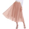 Women’s Tulle Skirts Midi Elastic High Waist Pleated Mesh Flowy