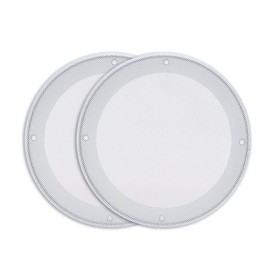 ASHATA Speaker Protective Case, Pack of 2, 6.5 Inch Speaker Protective Cover, Cold-Rolled Steel + ABS Cover for Speaker Decoration Protection (White)