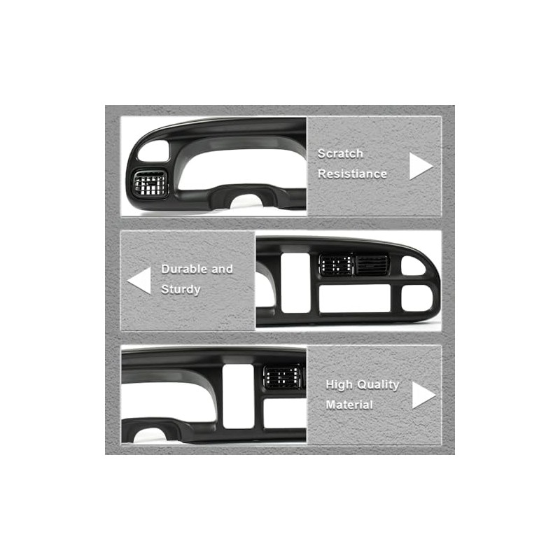 PIT66 Dash Board Bezel Cover Compatible with 1998-2002 Dodge Ram