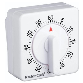 KitchenCraft Wind Up Kitchen Timer, 60 minutes, White