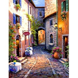 Paint by Numbers for Adults,Paint Numbers on Canvas DIY Acrylic Paints Set for Beginners Acrylic Drawing Paintwork Crafts Landscape-20 X 16 Inches(Without Frame)