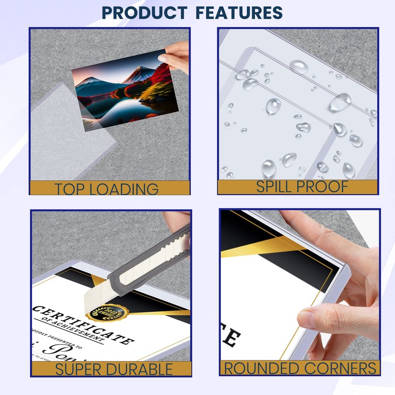 Performore 11" x 8.5" Heavy Duty Rigid Print Crystal-Clear Toploader